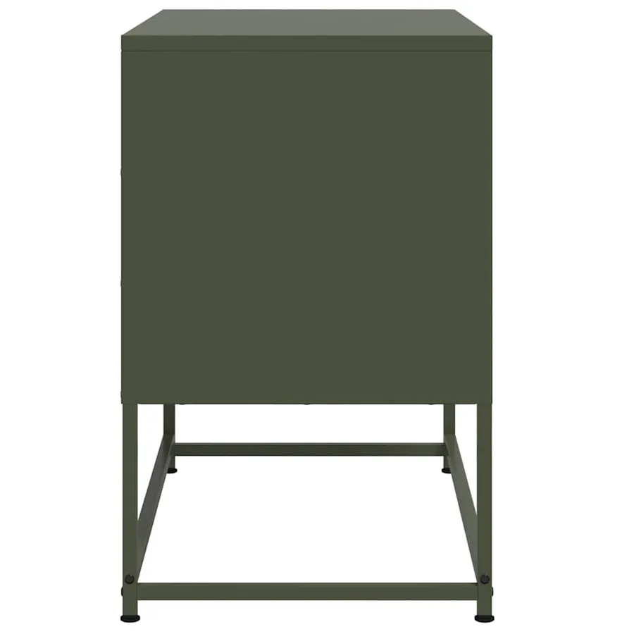 Meuble TV vert olive 68,5x39x60,5 cm acier - 7