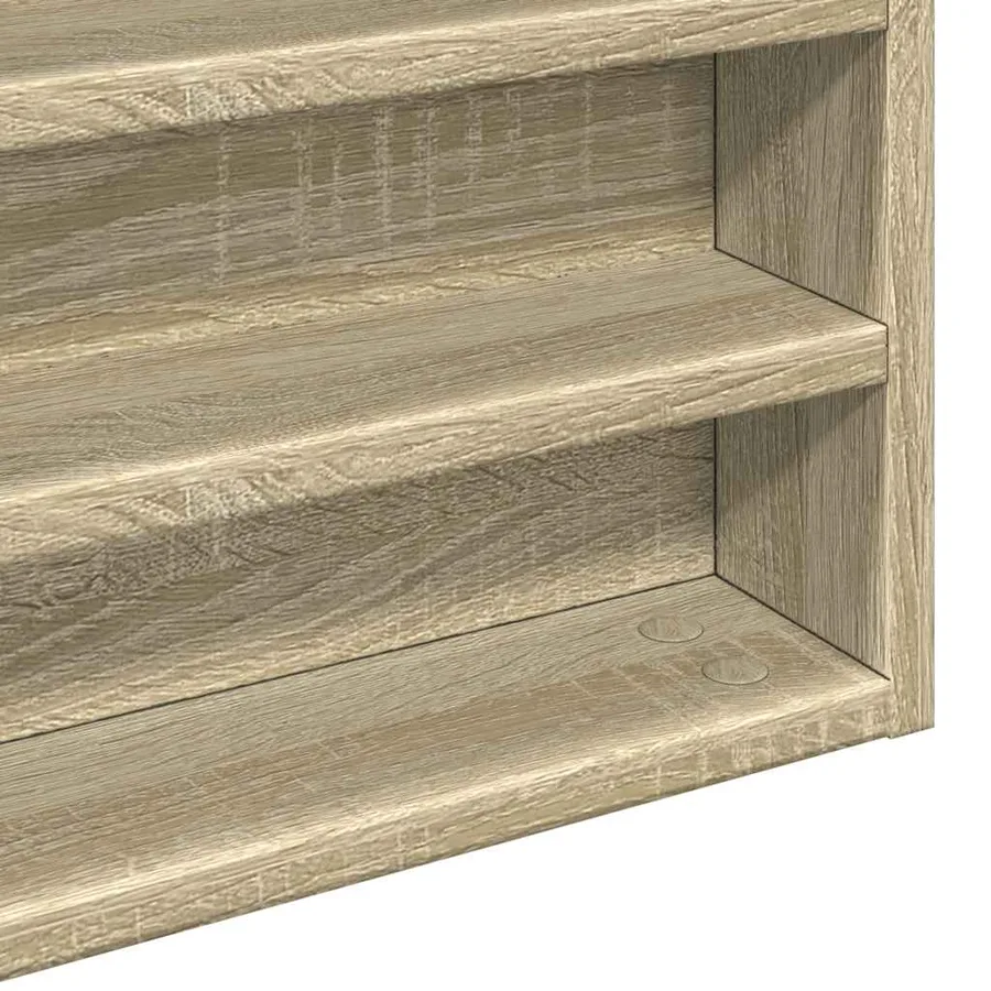 Armoire à vitrine chêne sonoma 100x8,5x50 cm bois d'ingénierie - 7