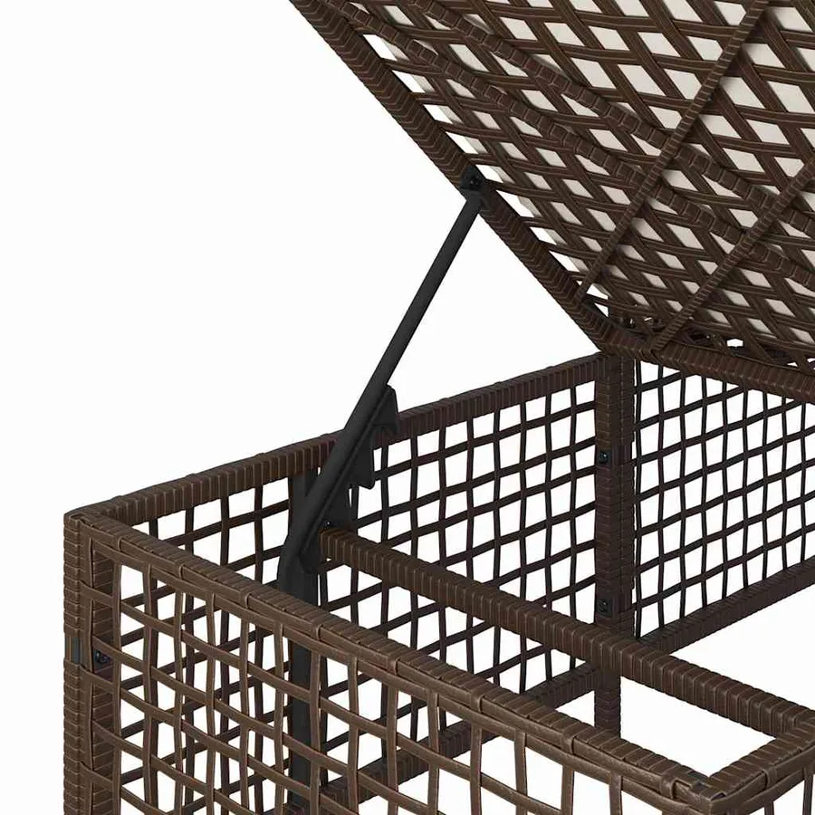Salon de jardin d'angle et coussins 3 pcs marron résine tressée - 12