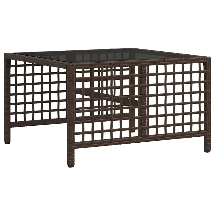 Salon de jardin d'angle et coussins 3 pcs marron résine tressée - 8
