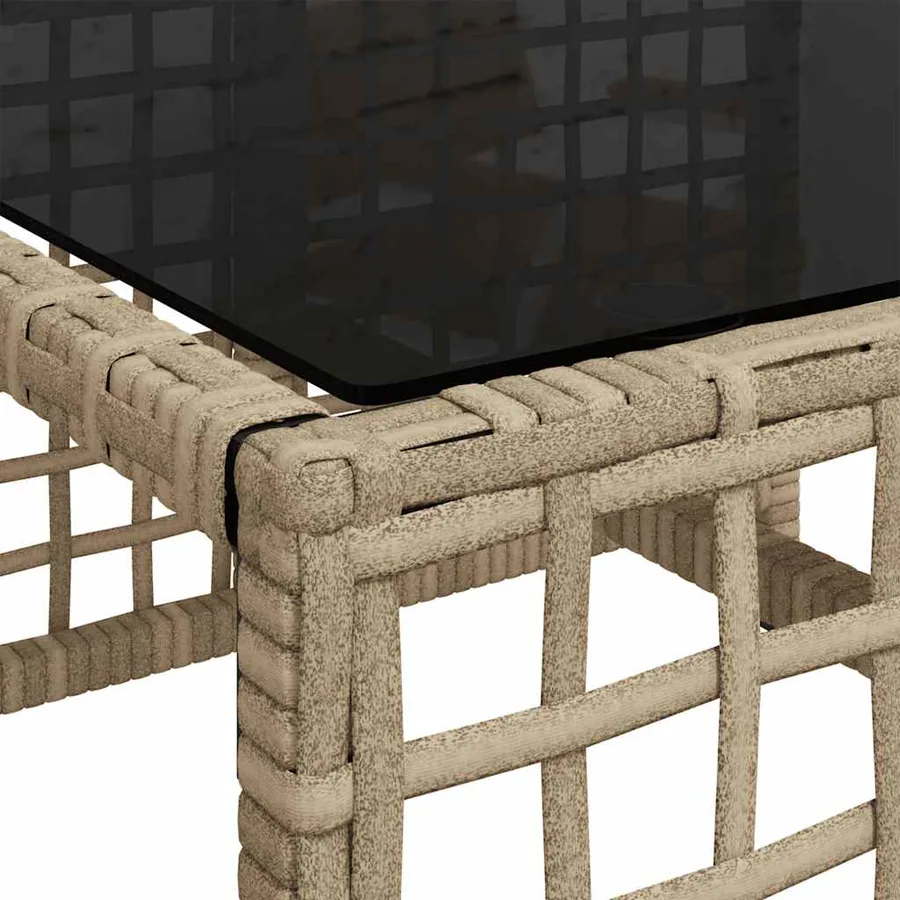 Salon de jardin d'angle avec coussins 3pcs beige résine tressée - 13