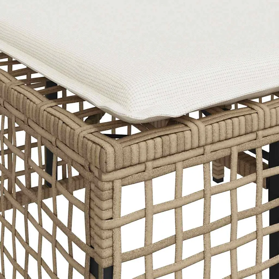 Salon de jardin d'angle avec coussins 3pcs beige résine tressée - 14