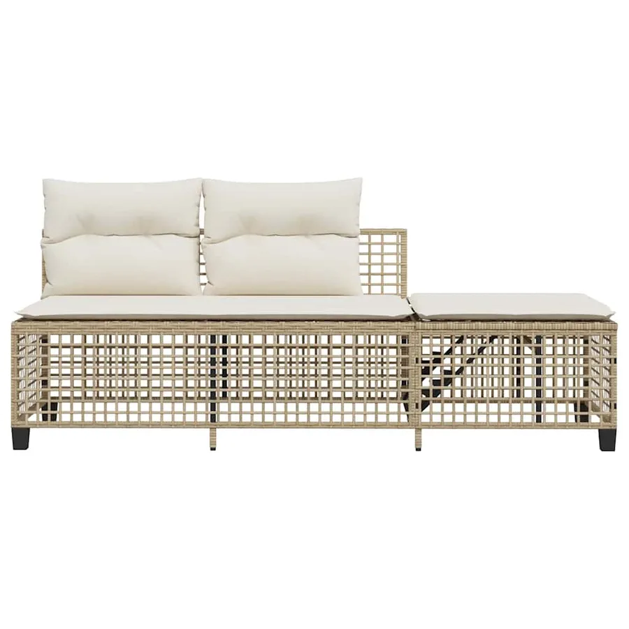 Salon de jardin d'angle avec coussins 3pcs beige résine tressée - 7
