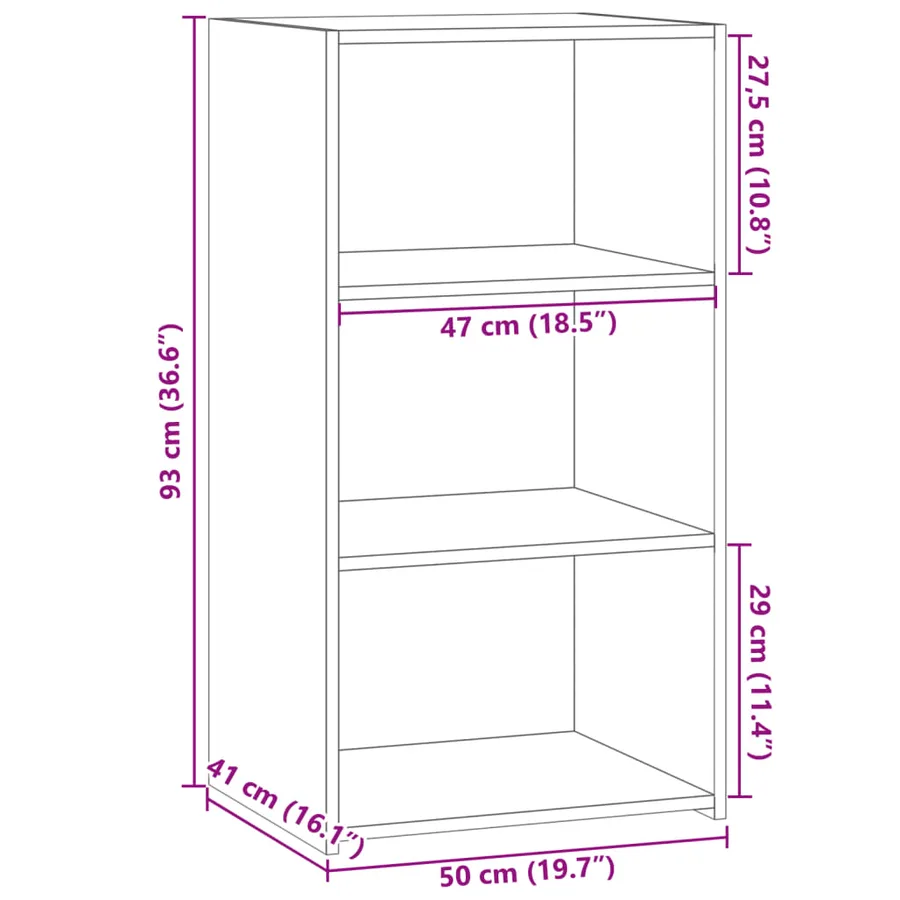 Buffet chêne sonoma 50x41x93 cm bois d'ingénierie - 9