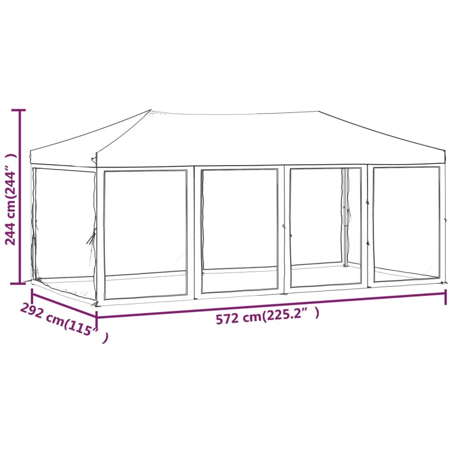Tente de réception pliable avec parois Blanc 3x6 m - 11