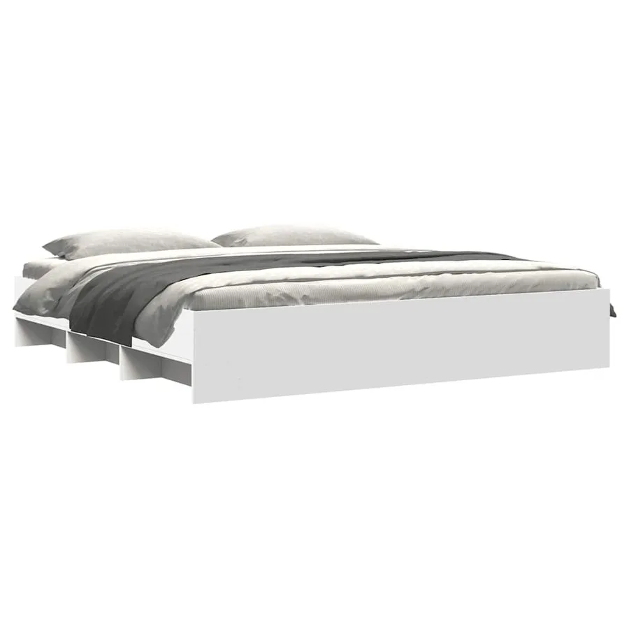 Cadre de lit sans matelas blanc 180x200 cm bois d'ingénierie - 3