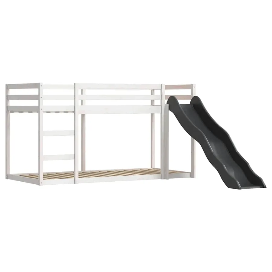 Lit superposé sans matelas avec toboggan et rideaux 80x200 cm - 8