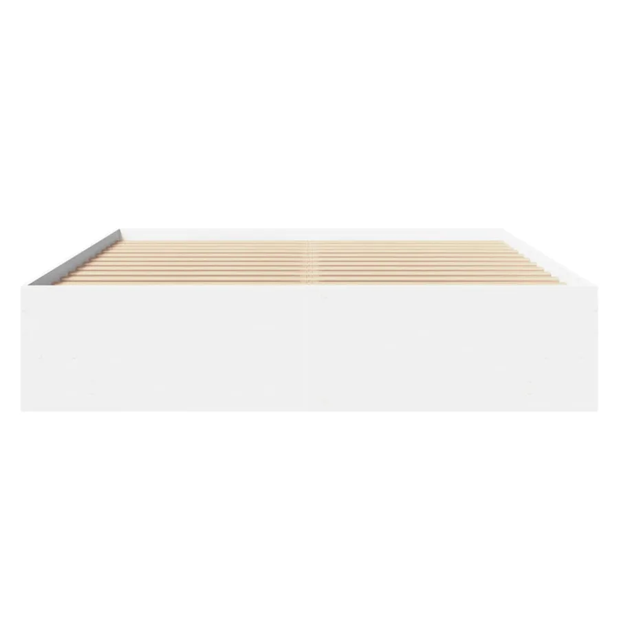 Cadre de lit sans matelas blanc 160x200 cm bois d'ingénierie - 5