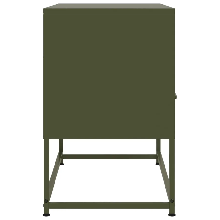 Meuble TV vert olive 68x39x60,5 cm acier - 7