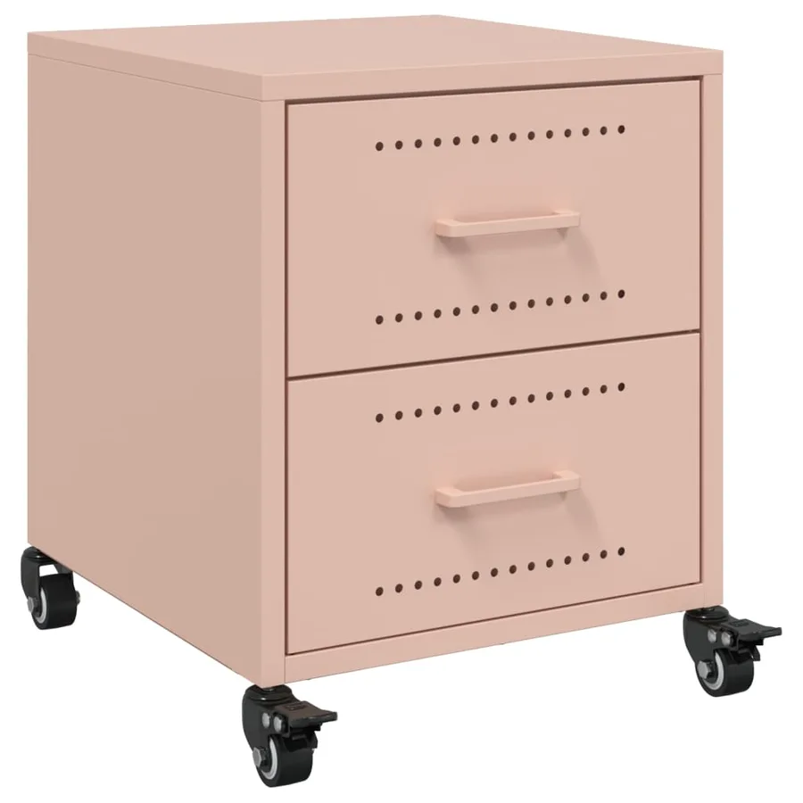 Table de chevet rose 36x39x43,5 cm acier - 2
