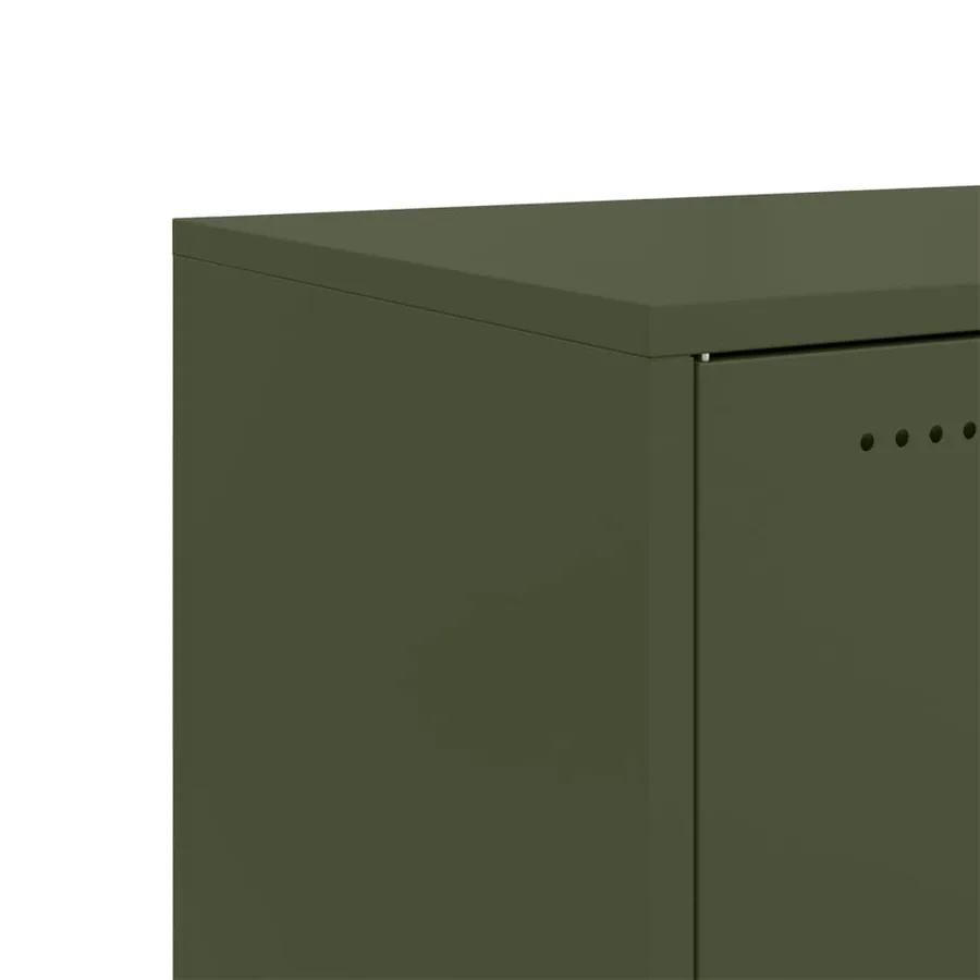 Buffet vert olive 68x39x72 cm acier - 10
