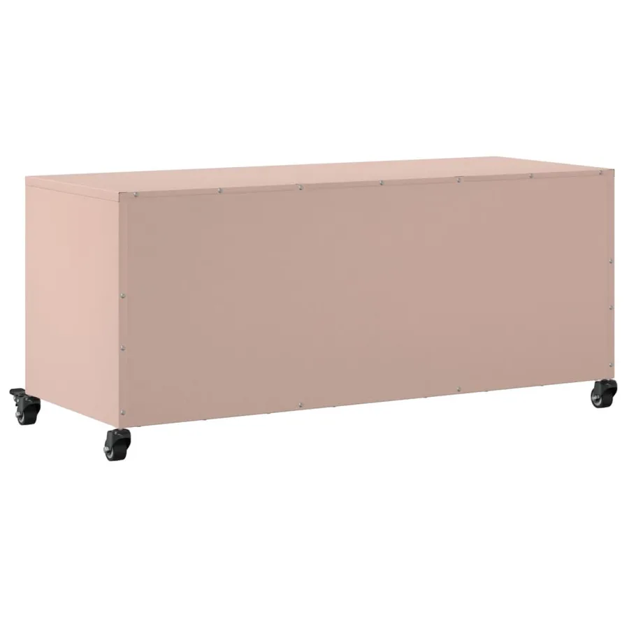 Meuble TV rose 100,5x39x43,5 cm acier - 8