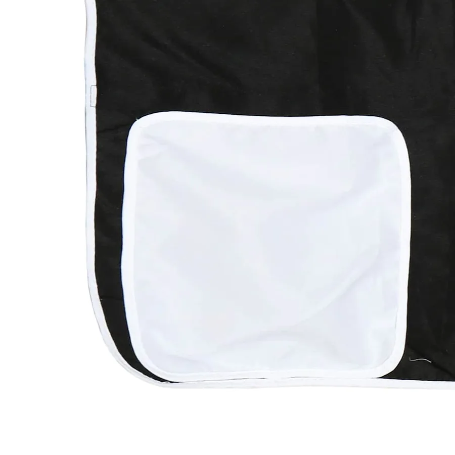 Lit superposé sans matelas avec toboggan blanc noir 90x200 cm - 12