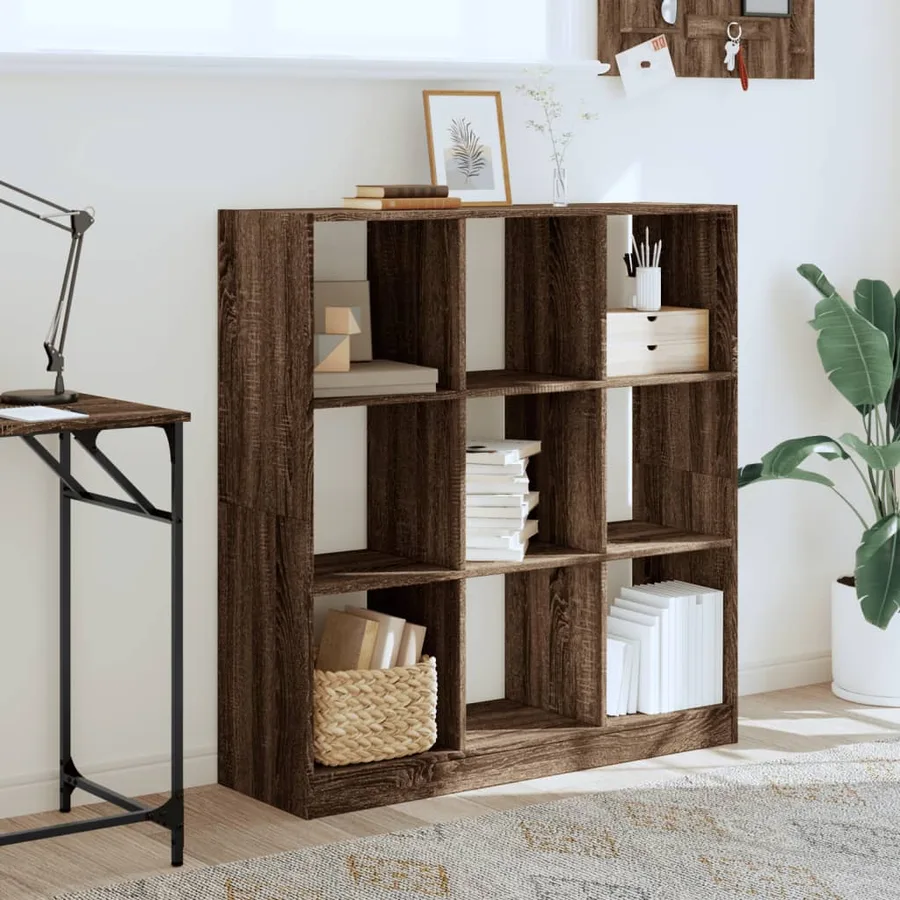 Bibliothèque chêne marron 102x32x108 cm bois d'ingénierie - 3