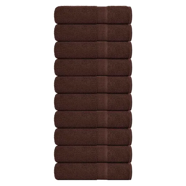 Serviettes de bain FROGN 10 pcs marron 100x150 cm 360 g/m²