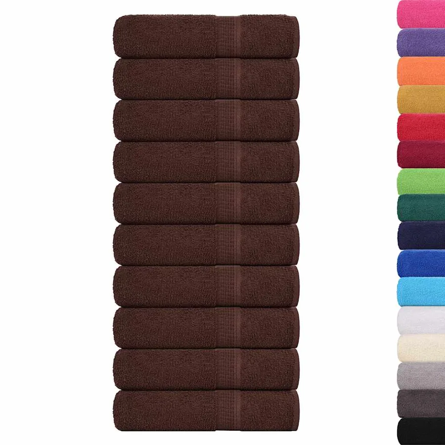 Serviettes de bain FROGN 10 pcs marron 100x150 cm 360 g/m² - 2