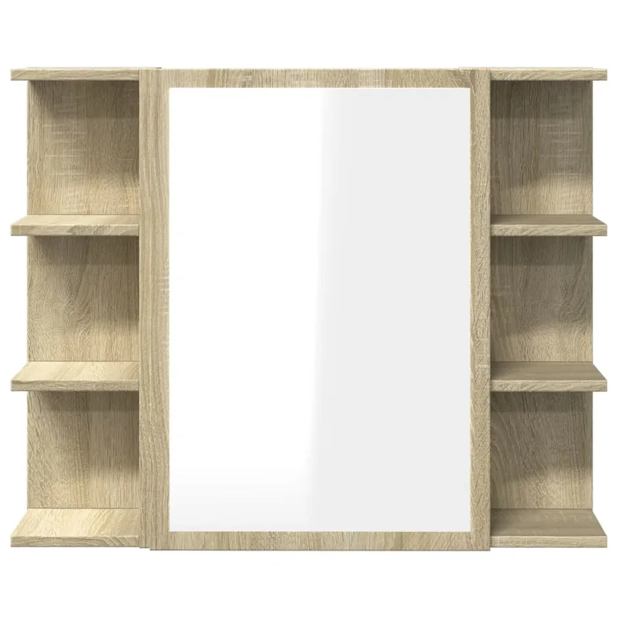 Armoire à miroir de bain Chêne sonoma 80x20,5x64 cm Aggloméré - 5