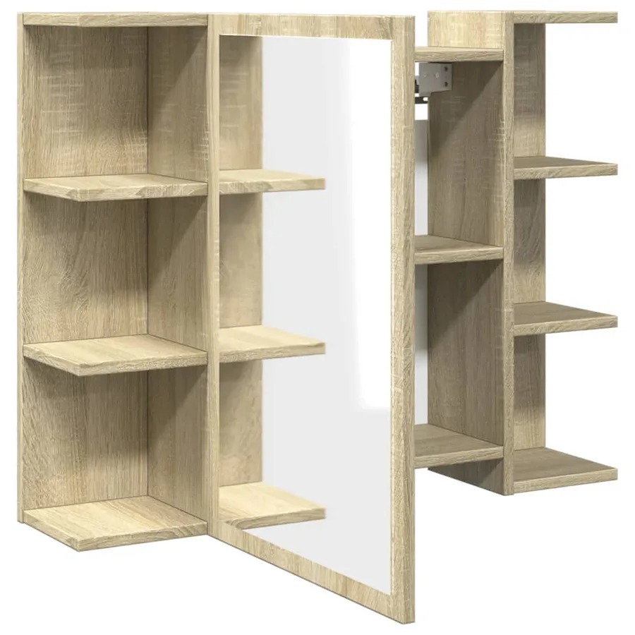 Armoire à miroir de bain Chêne sonoma 80x20,5x64 cm Aggloméré - 6