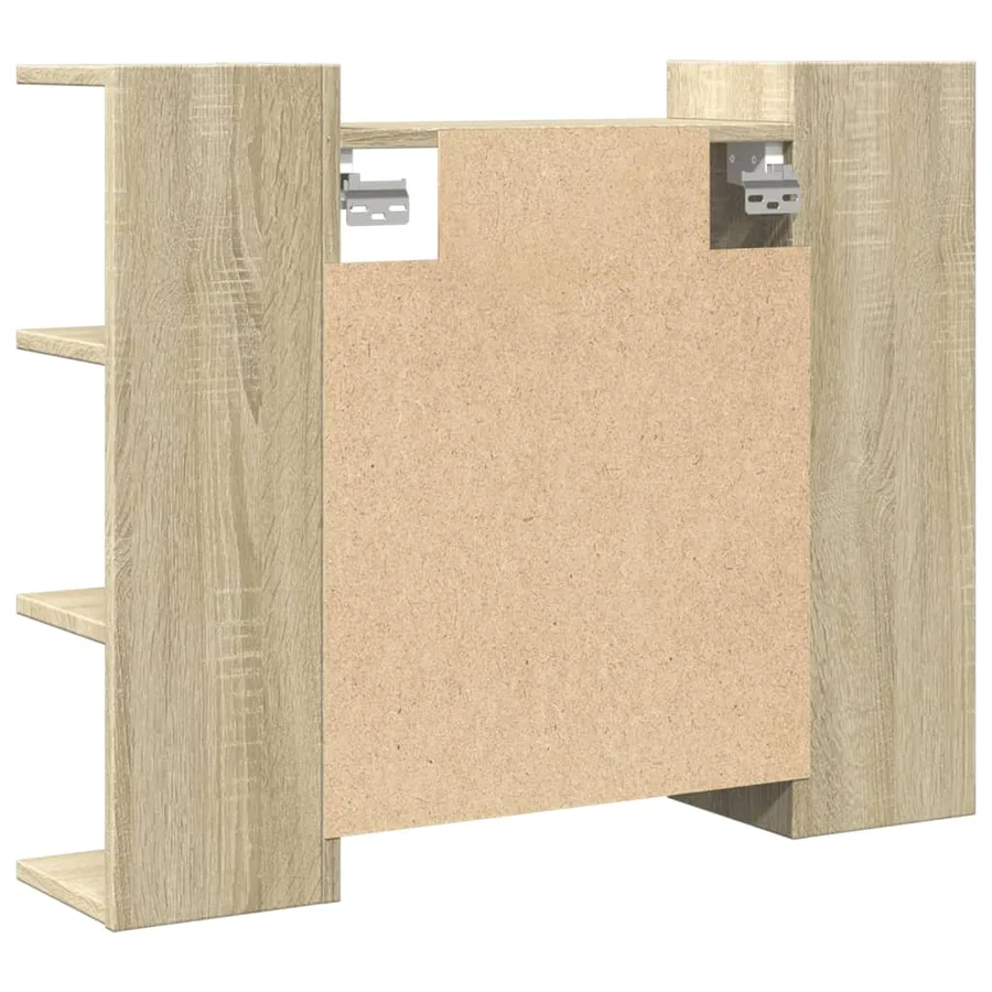 Armoire à miroir de bain Chêne sonoma 80x20,5x64 cm Aggloméré - 8
