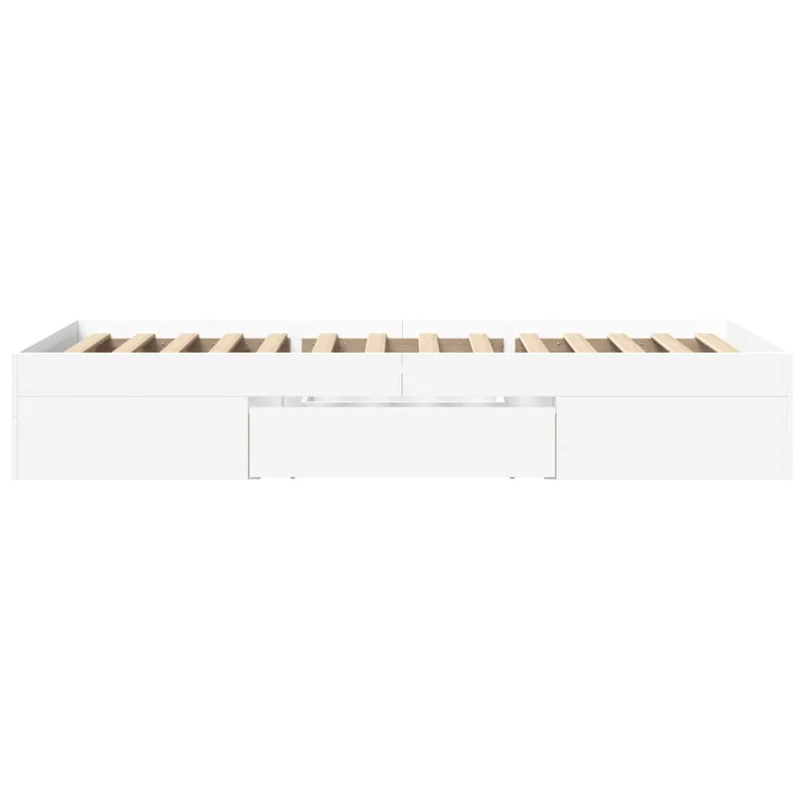 Cadre de lit sans matelas blanc 90x190 cm bois d'ingénierie - 6