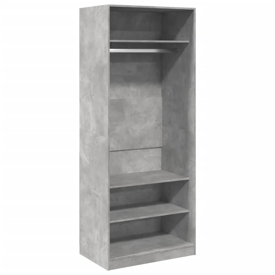 Garde-robe gris béton 80x50x200 cm bois d'ingénierie - 2