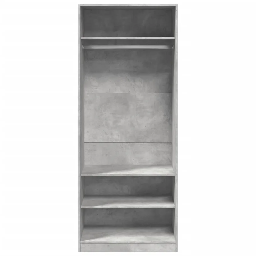 Garde-robe gris béton 80x50x200 cm bois d'ingénierie - 4