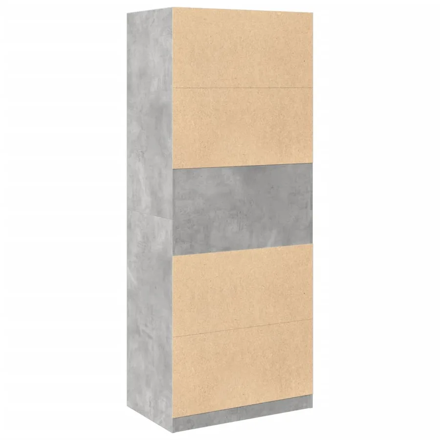 Garde-robe gris béton 80x50x200 cm bois d'ingénierie - 6