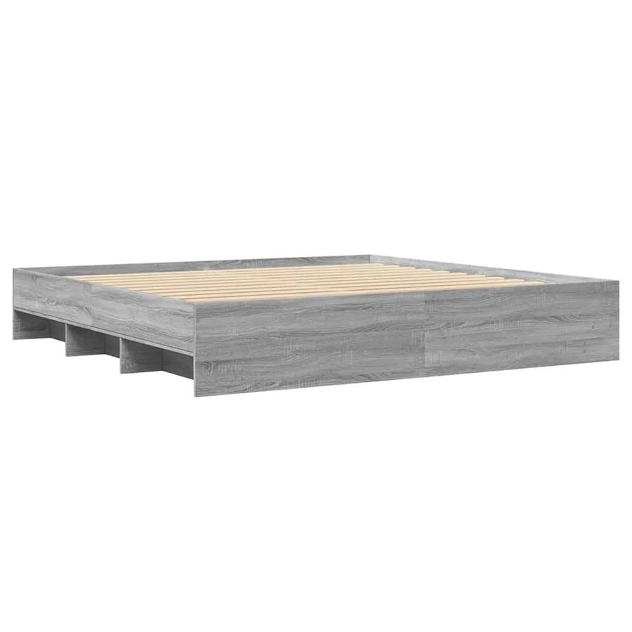 Cadre de lit sans matelas sonoma gris 200x200 cm - 7