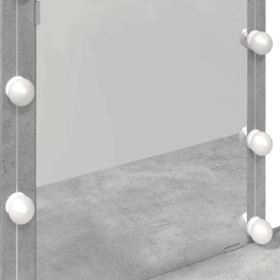 Coiffeuse avec LED gris béton 100x40x130 cm - 12