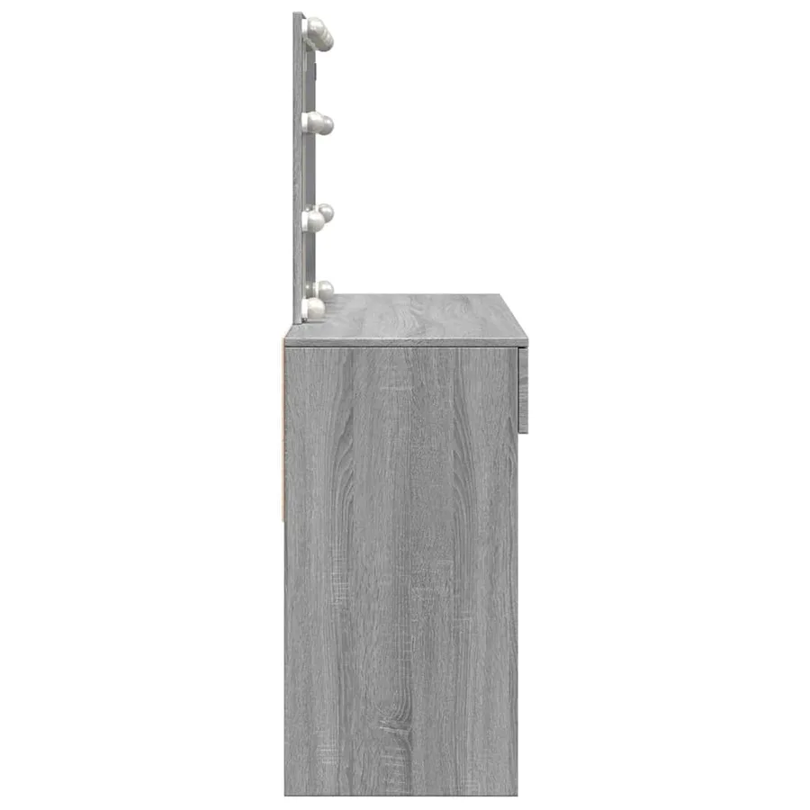 Coiffeuse avec LED sonoma gris 100x40x130 cm - 6