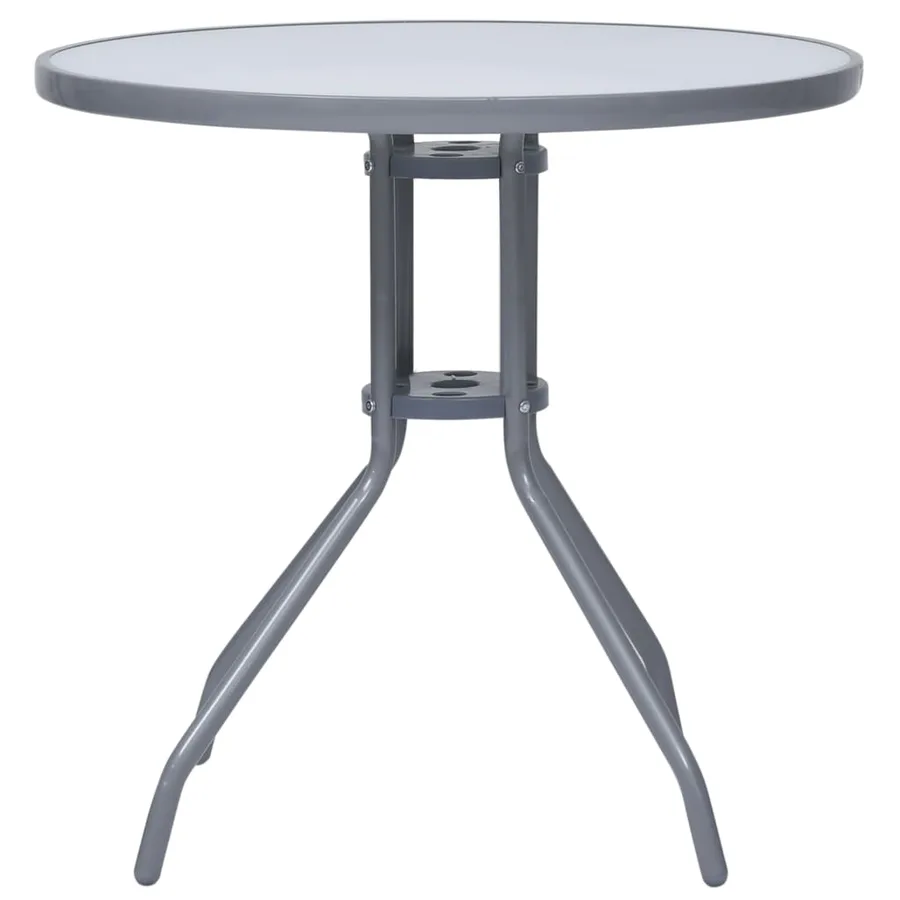 Ensemble à manger de jardin 5pcs aluminium et textilène argenté - 10