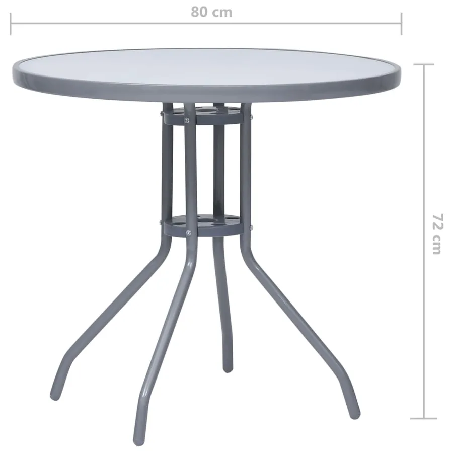 Ensemble à manger de jardin 5pcs aluminium et textilène argenté - 13