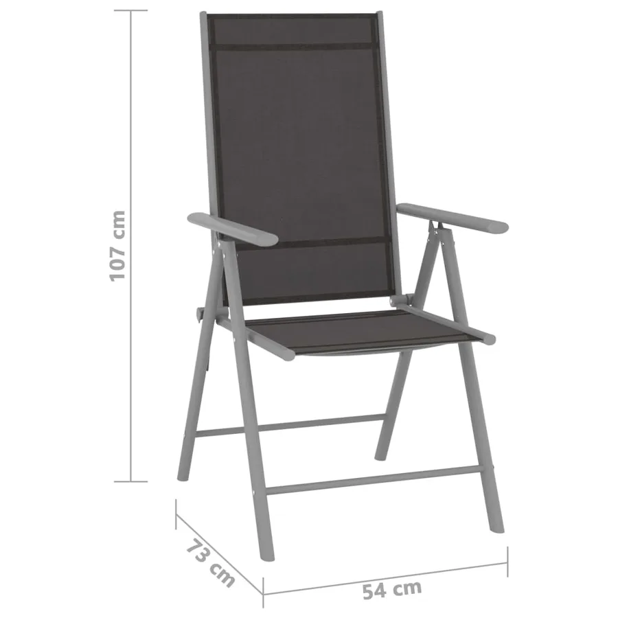 Ensemble à manger de jardin 5pcs aluminium et textilène argenté - 14