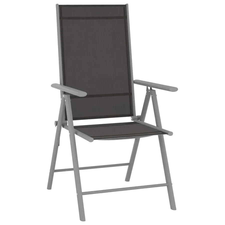 Ensemble à manger de jardin 5pcs aluminium et textilène argenté - 3