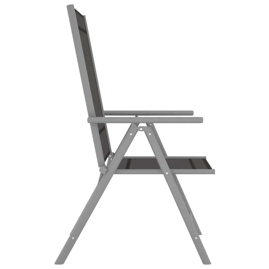 Ensemble à manger de jardin 5pcs aluminium et textilène argenté - 5