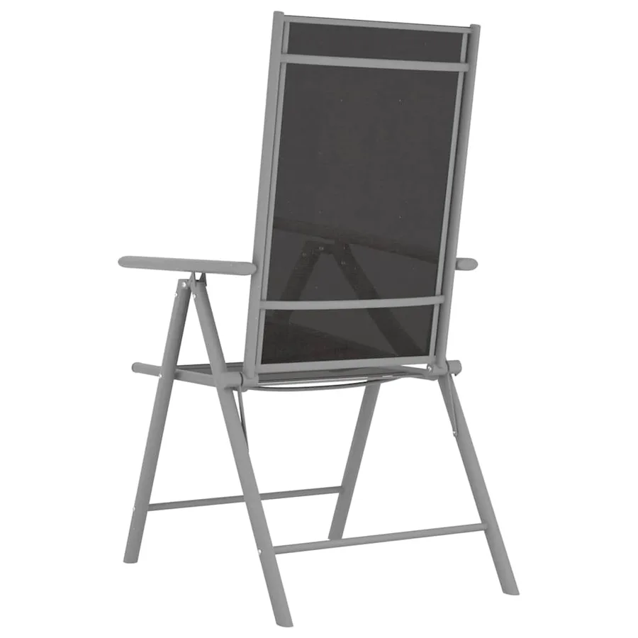 Ensemble à manger de jardin 5pcs aluminium et textilène argenté - 6
