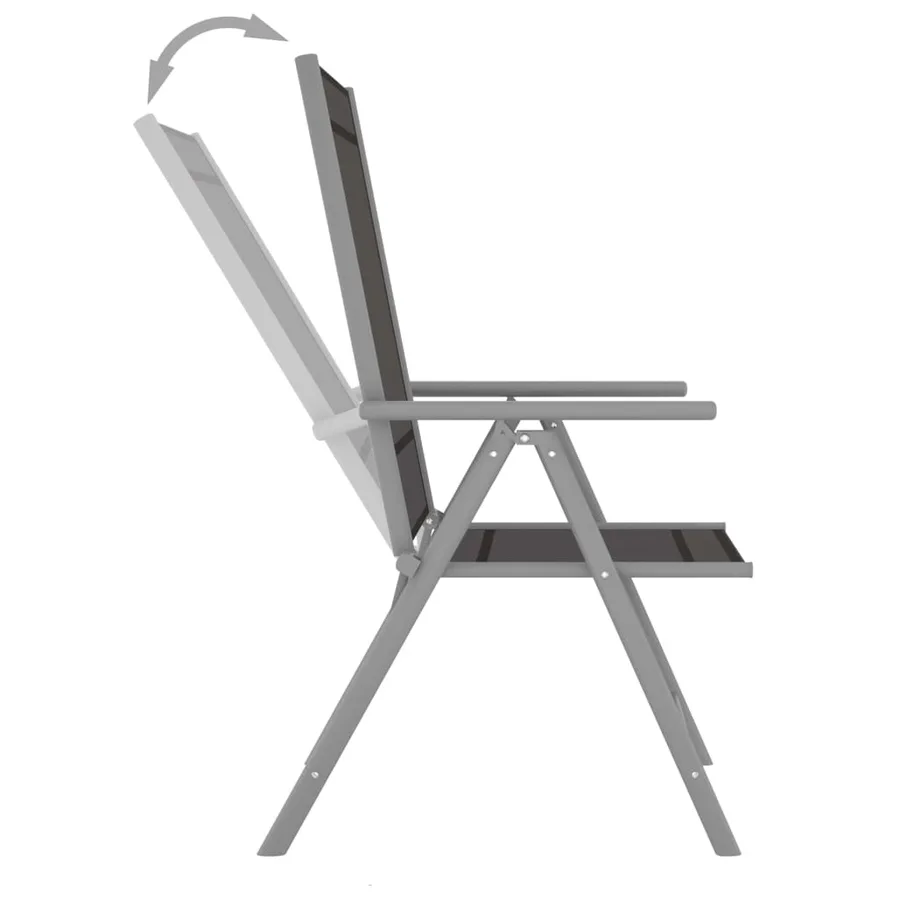 Ensemble à manger de jardin 5pcs aluminium et textilène argenté - 7