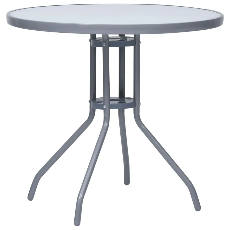 Ensemble à manger de jardin 5pcs aluminium et textilène argenté - 9