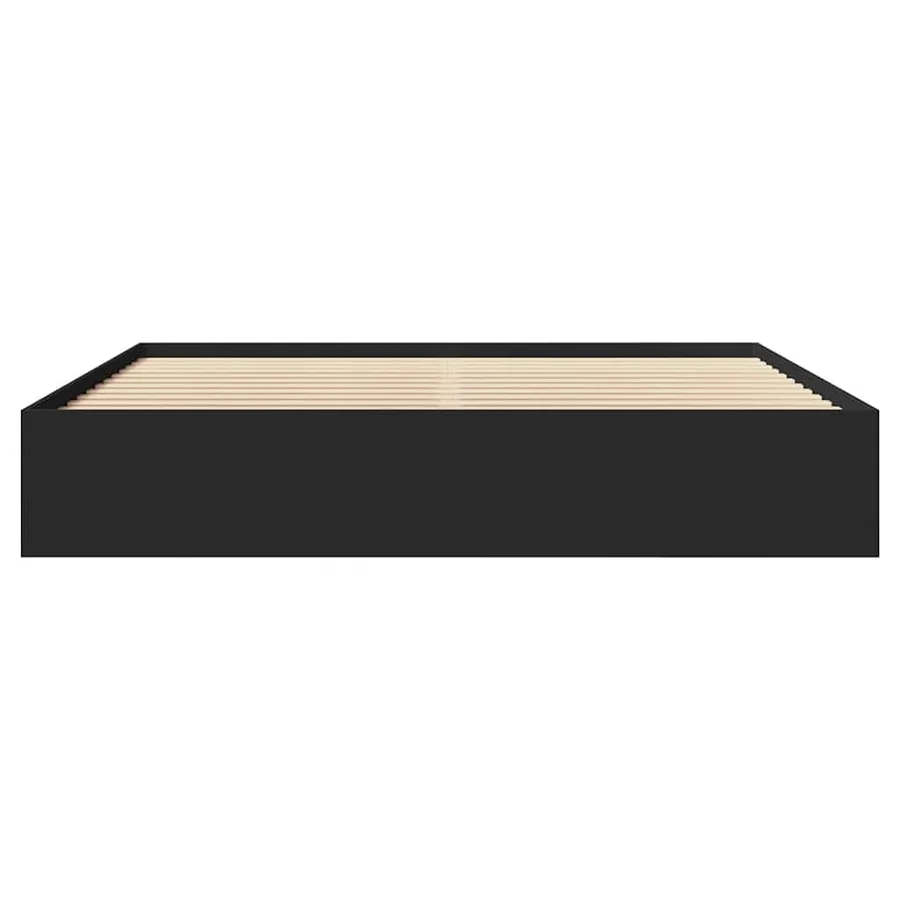 Cadre de lit sans matelas noir 200x200 cm bois d'ingénierie - 5