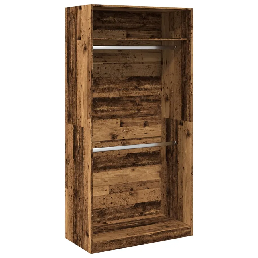 Garde-robe vieux bois 100x50x200 cm bois d'ingénierie - 2