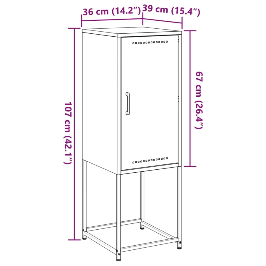 Buffet haut rose 36x39x107 cm acier - 13
