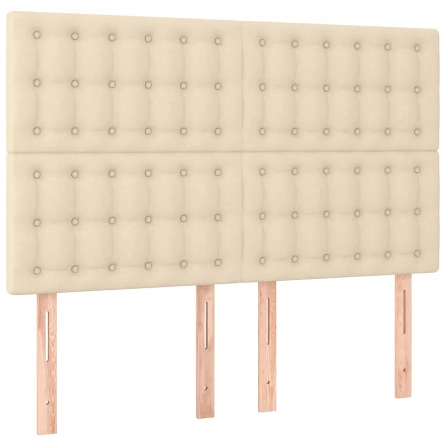 Sommier à lattes de lit et matelas et LED Crème 140x200cm Tissu - 7