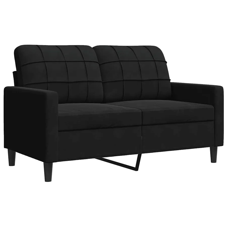 Ensemble de canapés 3 pcs avec coussins Noir Velours - 5