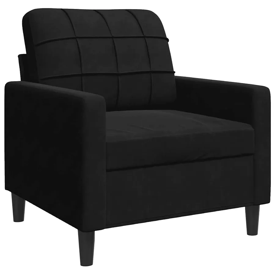 Ensemble de canapés 3 pcs avec coussins Noir Velours - 5