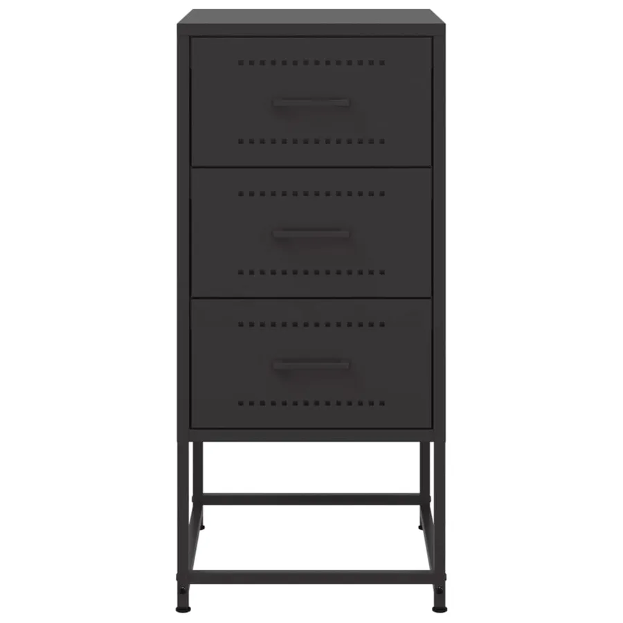 Table de chevet noir 36x39x78 cm acier - 6