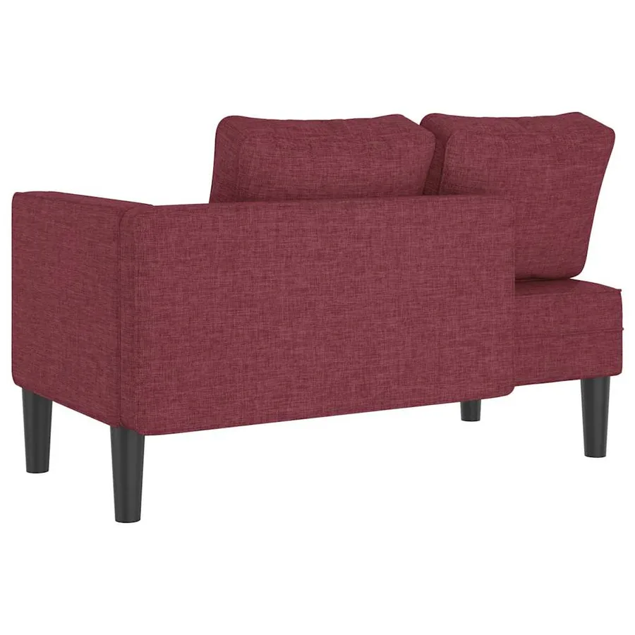 Chaise longue avec coussins rouge bordeaux tissu - 5