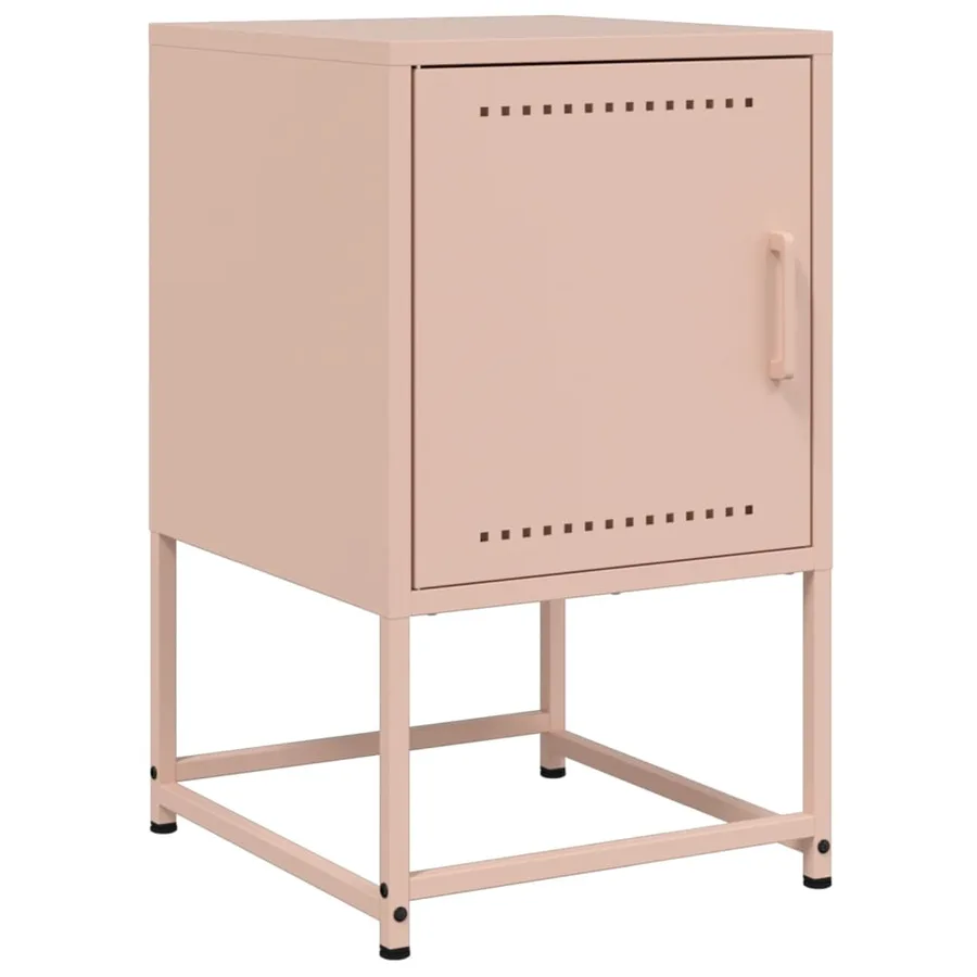Table de chevet rose 36x39x60,5 cm acier - 2