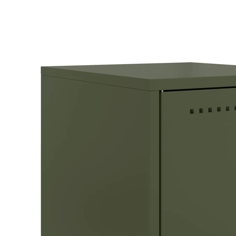 Tables de chevet 2 pcs vert olive 36x39x60,5 cm acier - 11