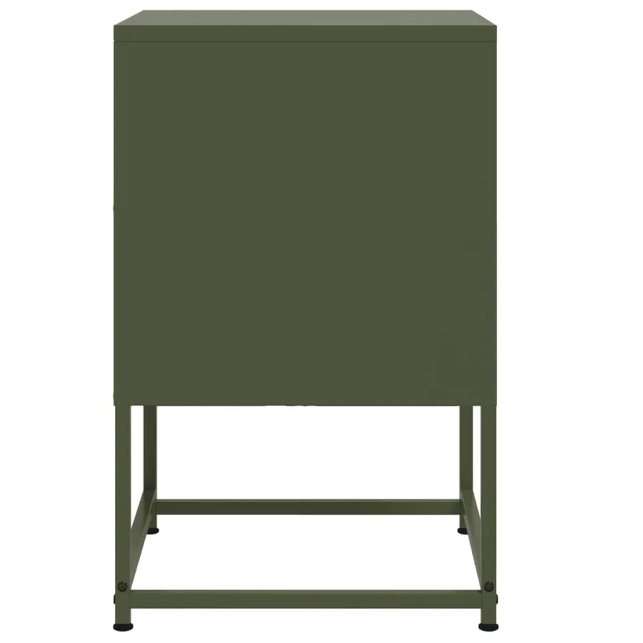 Tables de chevet 2 pcs vert olive 36x39x60,5 cm acier - 7