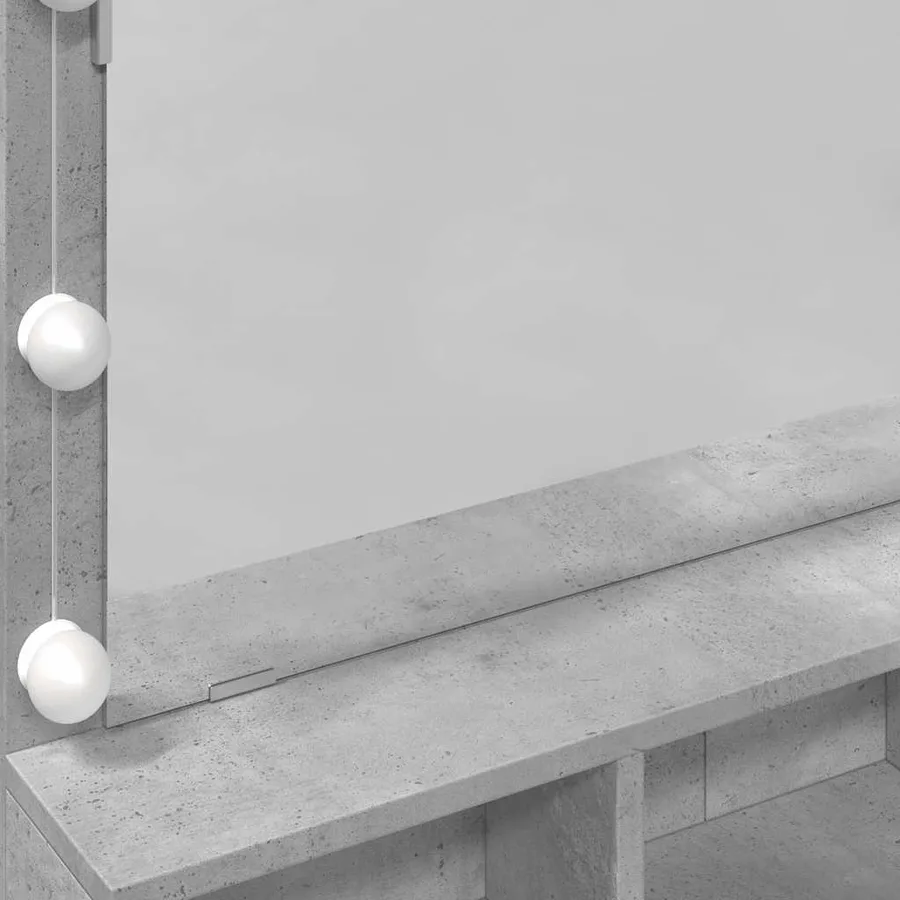 Coiffeuse avec LED gris béton 80x41x134,5 cm - 12